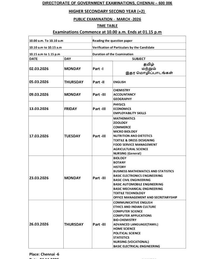 10 மற்றும் 12ம் வகுப்பு பொது தேர்வு