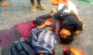 திருமயம் தாமரைக் கண்மாய் அருகே லாரி மோதி கல்லூரி மாணவர்கள் 2 பேர் பலி.